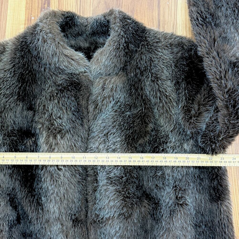 50s ASO Mrs Maisel Faux Fur Coat Brown Luxury Old Hollywood Glam MED LARGE - Picture 10 of 11